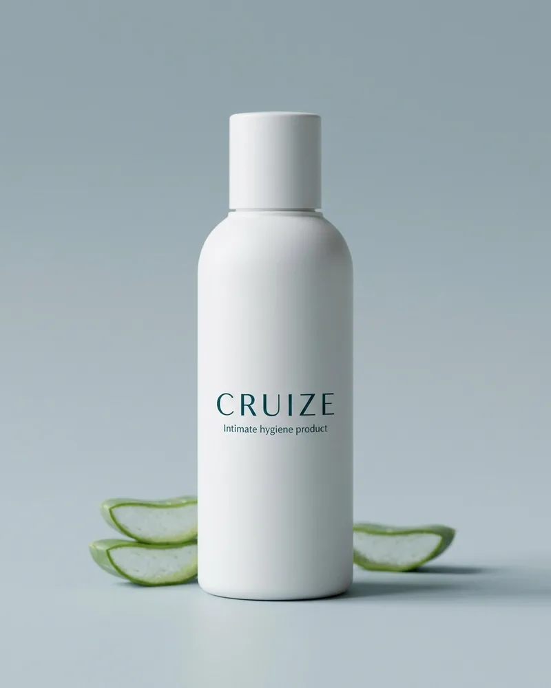 Illustrative pack for Intimate Wash Gentle 250ml, with a CRUIZE label. Not the real product or its packaging.
