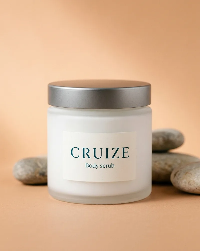 Illustrative pack for Nourishing Body Scrub, with a CRUIZE label. Not the real product or its packaging.