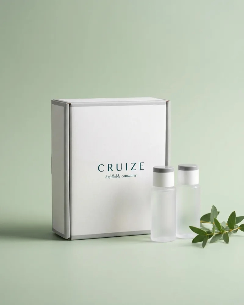 Illustrative pack for 5 Piece Travel Set, with a CRUIZE label. Not the real product or its packaging.