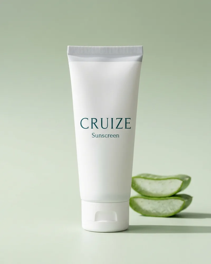 Illustrative pack for Sun Face Hydro Protect Ultra Light Fluid SPF50, with a CRUIZE label. Not the real product or its packaging.