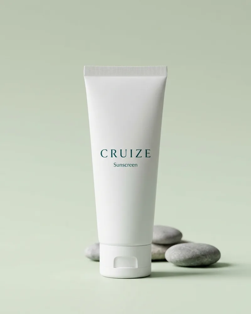 Illustrative pack for Sun Protect & Moisture Lotion SPF50, with a CRUIZE label. Not the real product or its packaging.