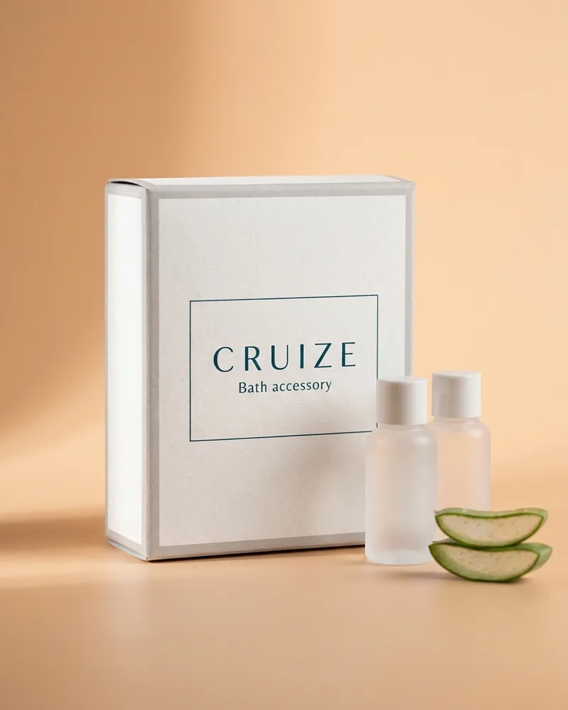 Illustrative pack for Shower Cap Set 3 Piece, with a CRUIZE label. Not the real product or its packaging.