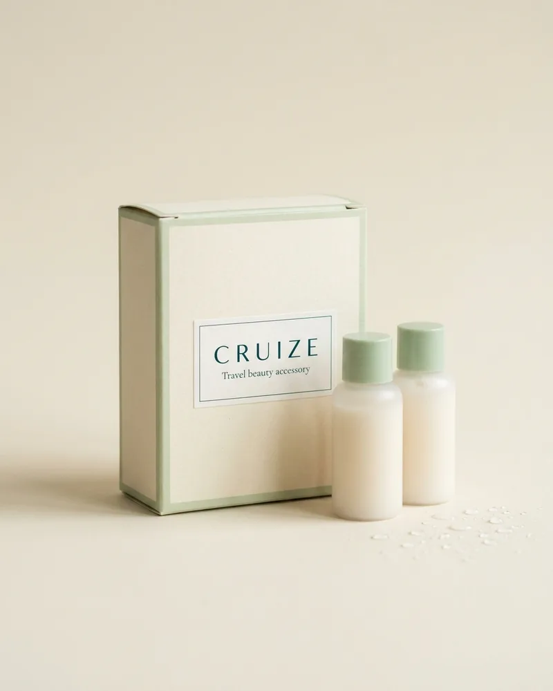 Illustrative pack for The Travel Brush Set, with a CRUIZE label. Not the real product or its packaging.