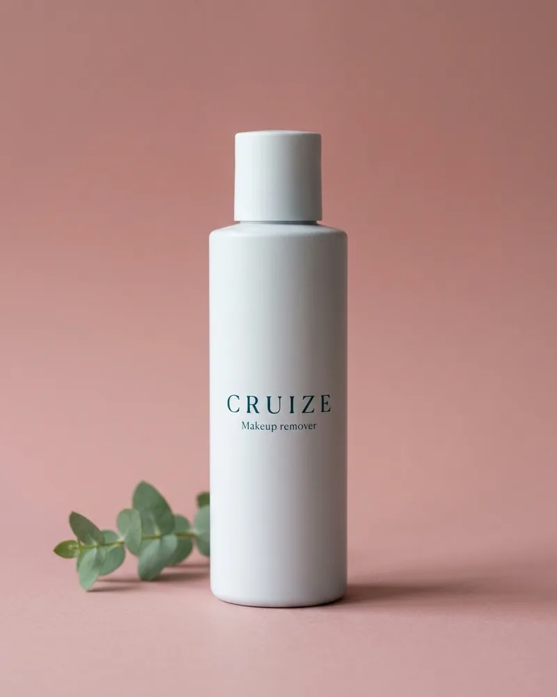 Illustrative pack for Naturally Gentle Eye Makeup Remover, with a CRUIZE label. Not the real product or its packaging.