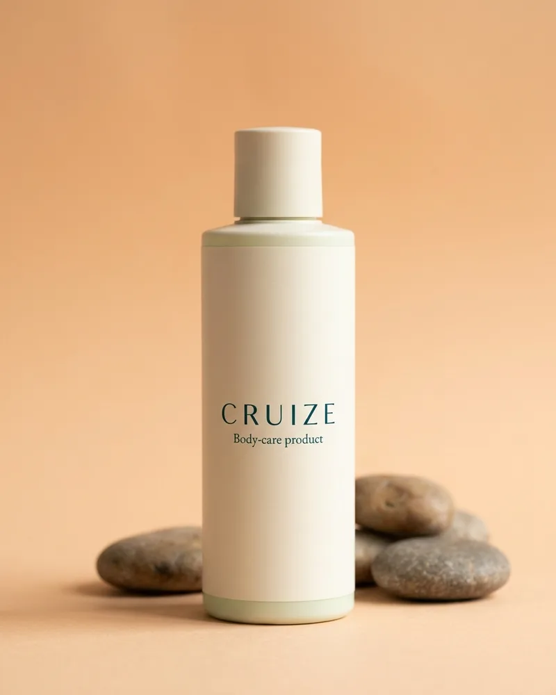 Illustrative pack for Massage Oil Lavender & Vetiver, with a CRUIZE label. Not the real product or its packaging.