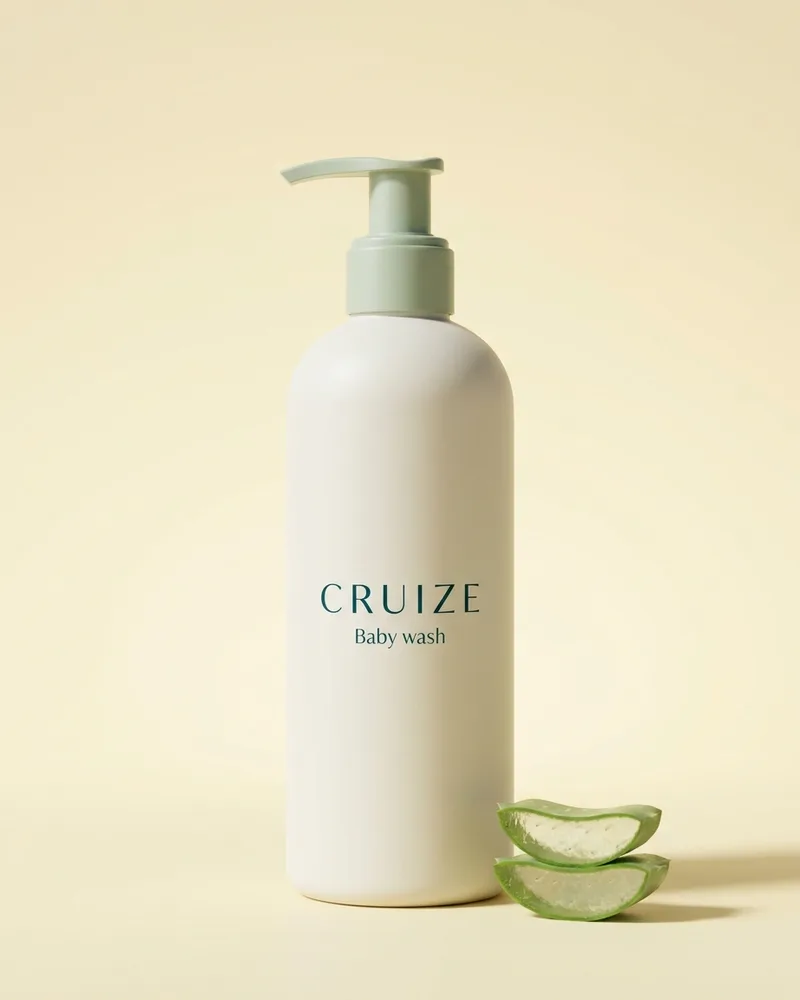 Illustrative pack for Bebe 2-In-1 Hair & Body Wash, with a CRUIZE label. Not the real product or its packaging.