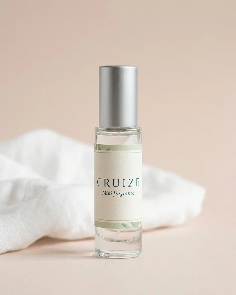 Illustrative pack for Eau de Soleil Blanc Eau de Toilette, with a CRUIZE label. Not the real product or its packaging.