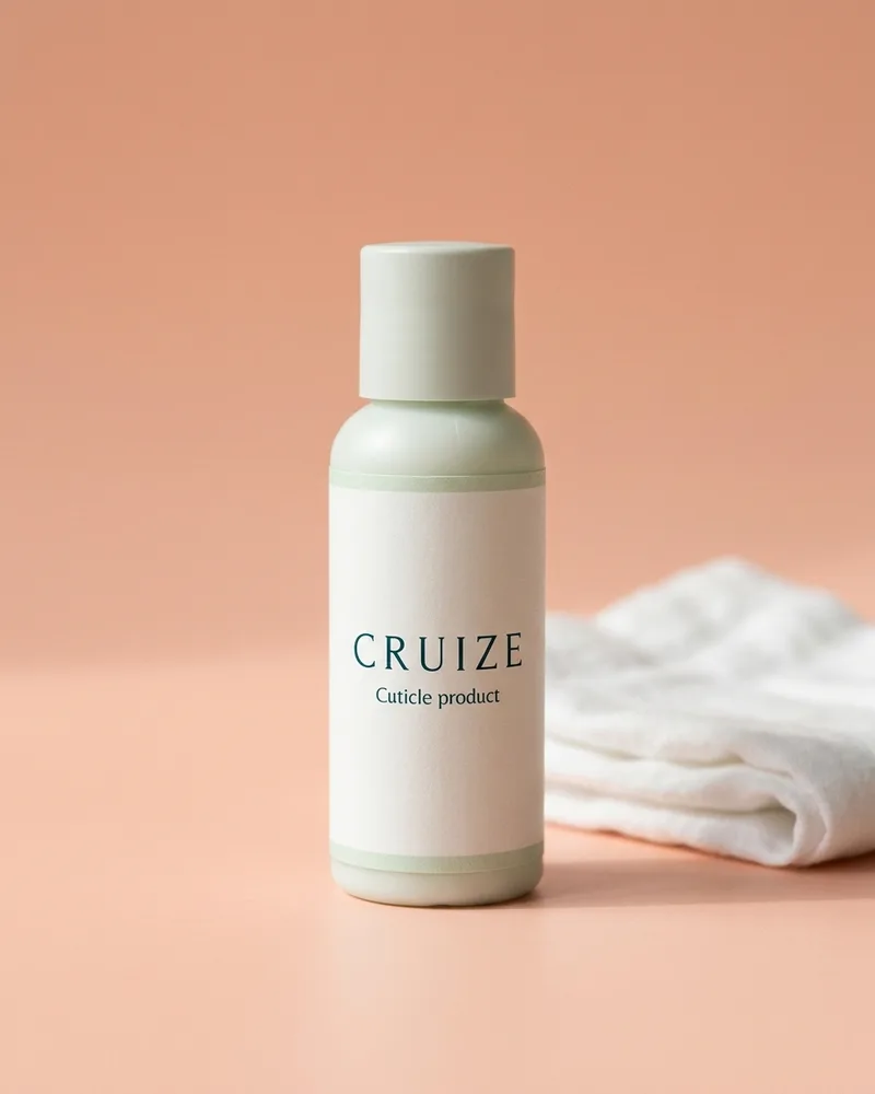Illustrative pack for Treasure Cuticle Oil, with a CRUIZE label. Not the real product or its packaging.