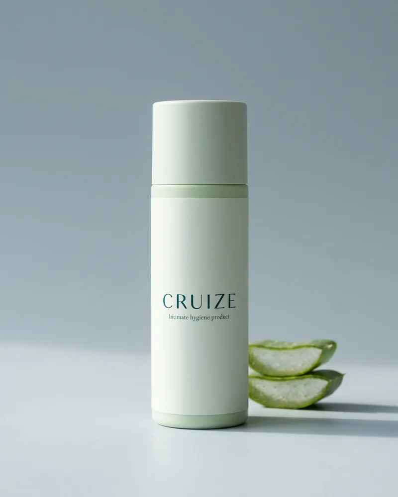 Illustrative pack for Essential Daily Comfort Intimate Wash 140ml, with a CRUIZE label. Not the real product or its packaging.
