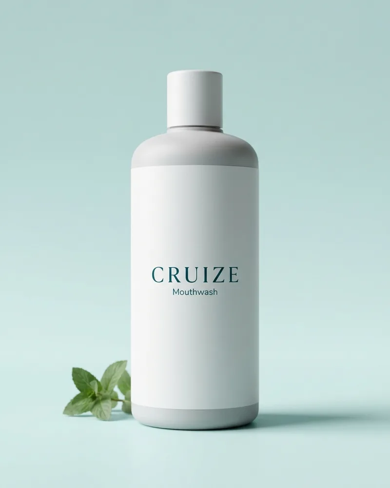 Illustrative pack for Total 12 Mouthwash Clean Mint, with a CRUIZE label. Not the real product or its packaging.