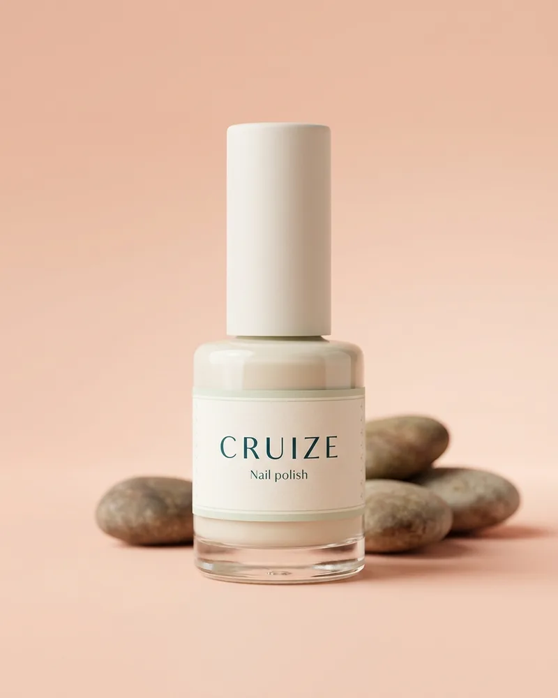Illustrative pack for Super Lustrous Nail Enamel, with a CRUIZE label. Not the real product or its packaging.