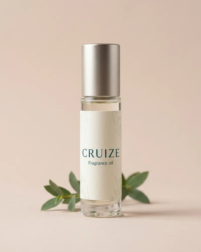 Illustrative pack for Perfume Oil Patchouli, with a CRUIZE label. Not the real product or its packaging.