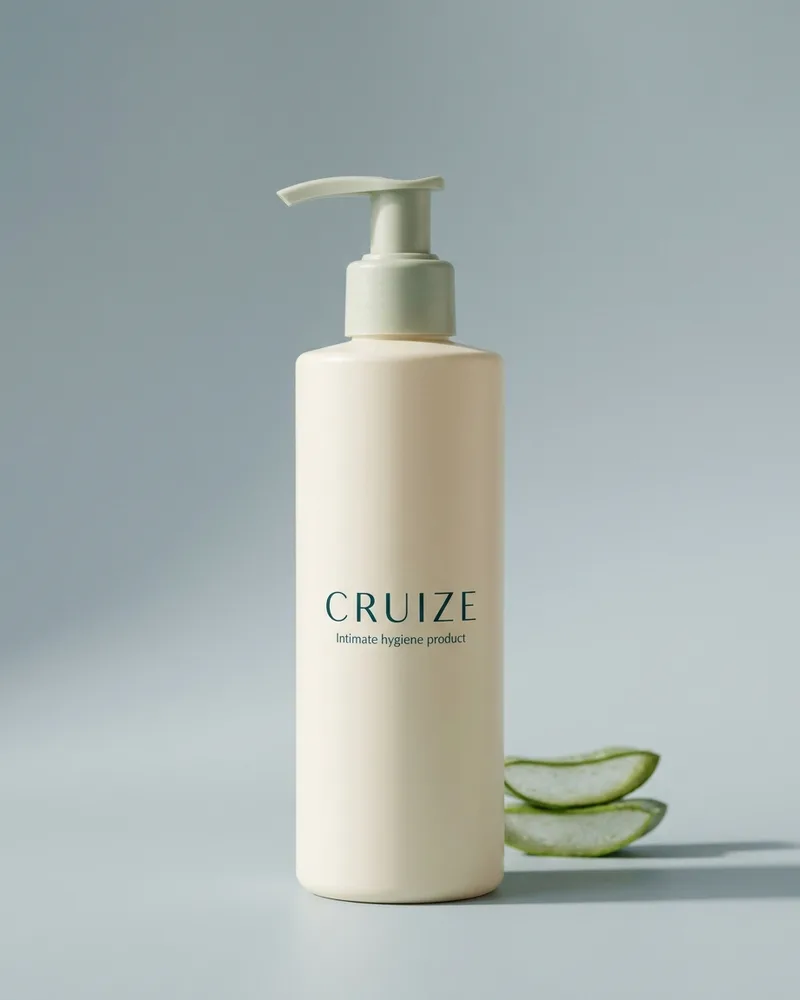 Illustrative pack for Intimate Care Gel Wash 150ml, with a CRUIZE label. Not the real product or its packaging.
