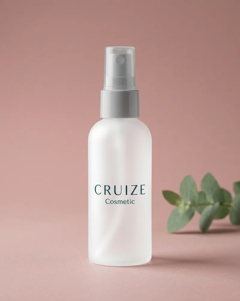 Illustrative pack for Hyaluronic Fixing Spray, with a CRUIZE label. Not the real product or its packaging.