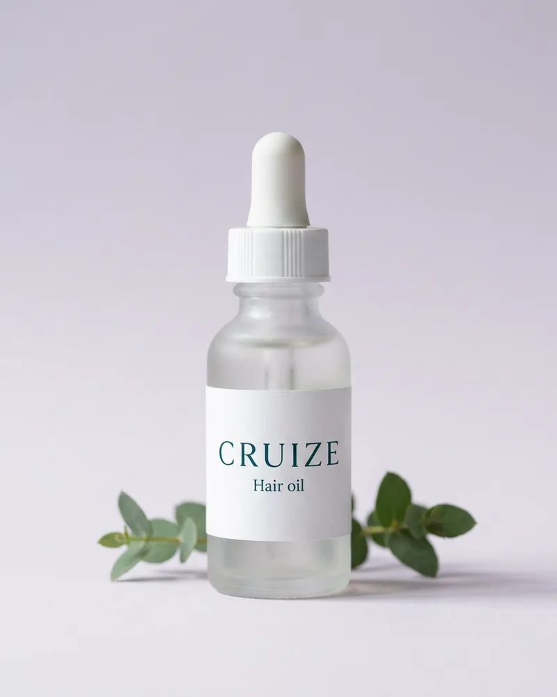 Illustrative pack for Rosemary & Mint Hair & Scalp Oil, with a CRUIZE label. Not the real product or its packaging.