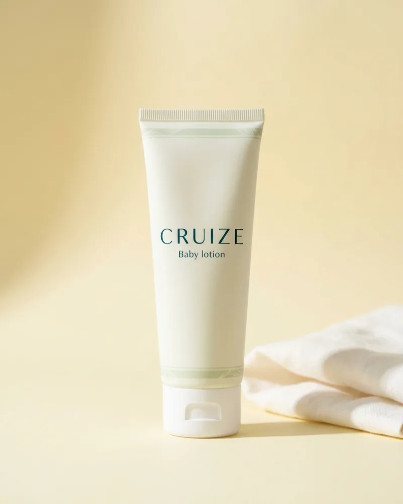 Illustrative pack for Baby Lotion, with a CRUIZE label. Not the real product or its packaging.