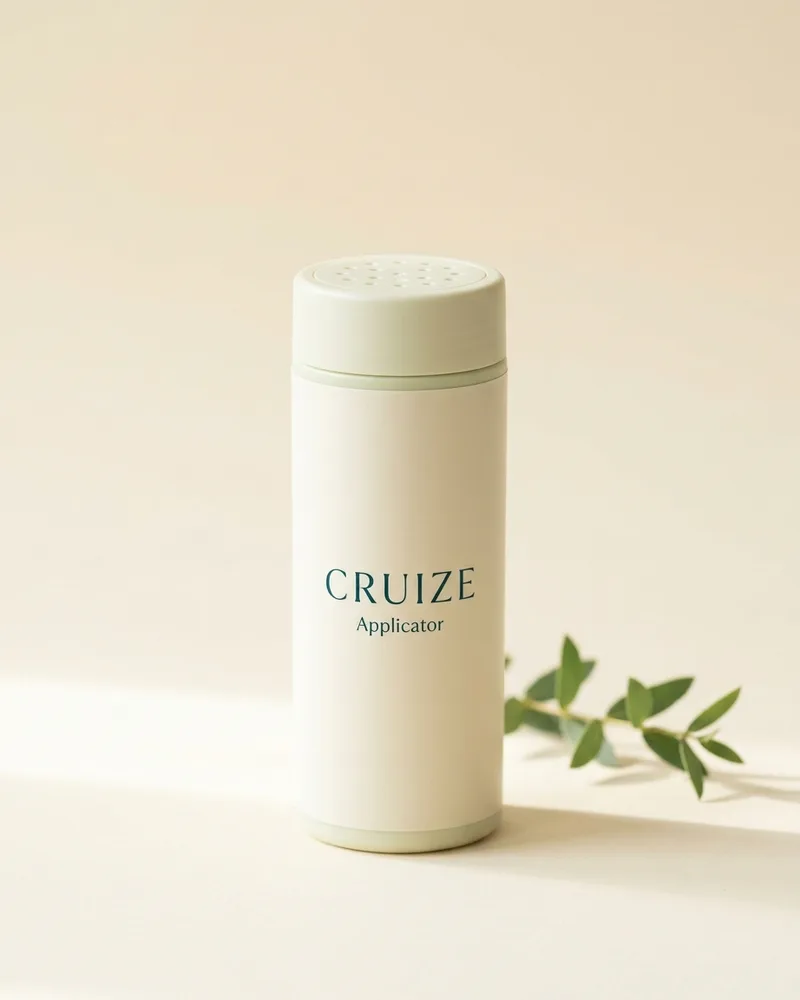 Illustrative pack for Beauty IRL Soft Focus Powder Puff, with a CRUIZE label. Not the real product or its packaging.
