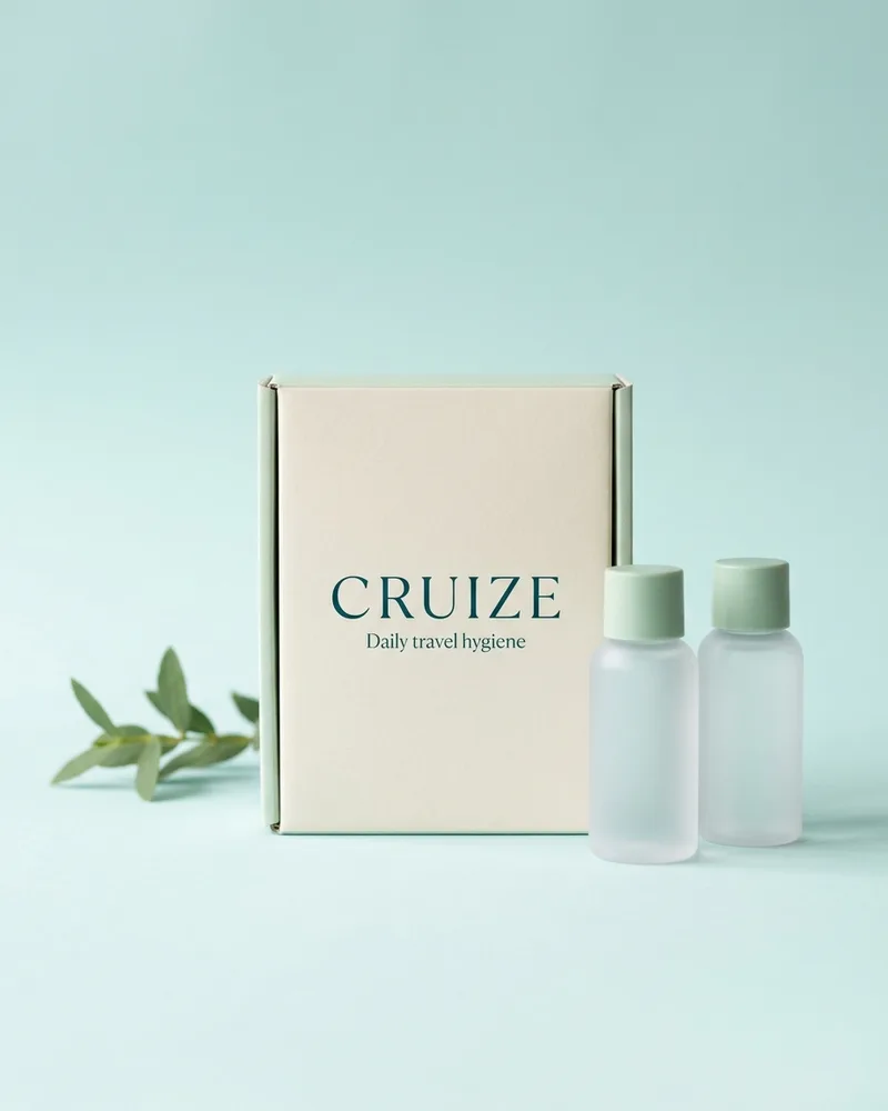 Illustrative pack for For Men Hydration Skincare Starter Travel Set, with a CRUIZE label. Not the real product or its packaging.