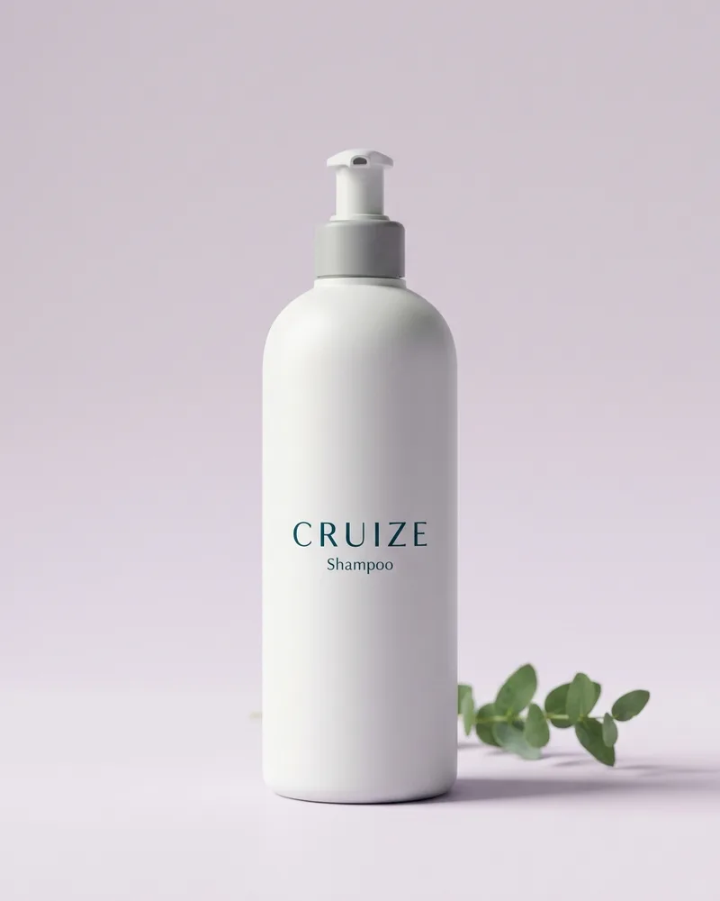 Illustrative pack for Au Naturale Moisture Replenishing Shampoo, with a CRUIZE label. Not the real product or its packaging.