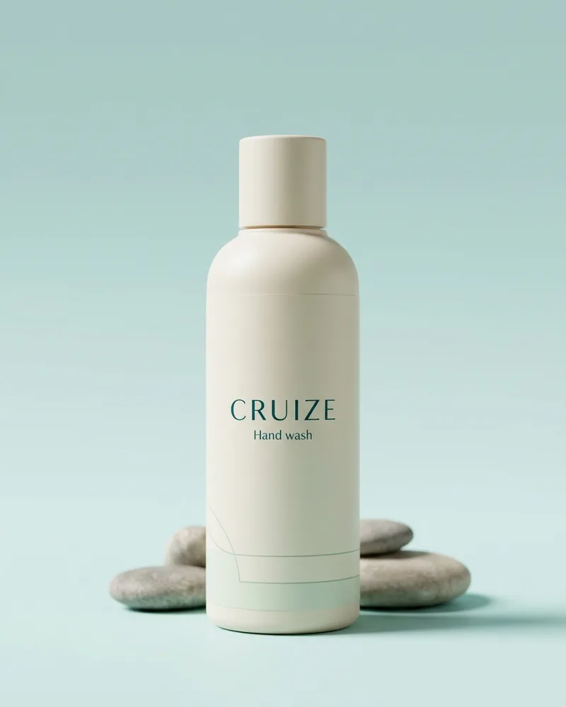 Illustrative pack for Waterless Hand Sanitiser 70% Alcohol, with a CRUIZE label. Not the real product or its packaging.