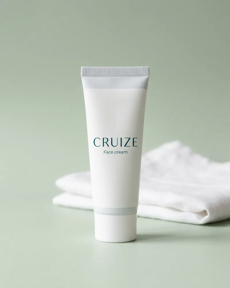 Illustrative pack for Calm + Restore Oat Rich Cream, with a CRUIZE label. Not the real product or its packaging.