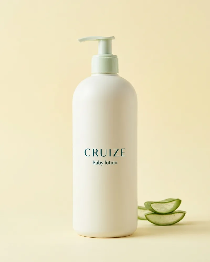 Illustrative pack for Baby Lotion Scented, with a CRUIZE label. Not the real product or its packaging.