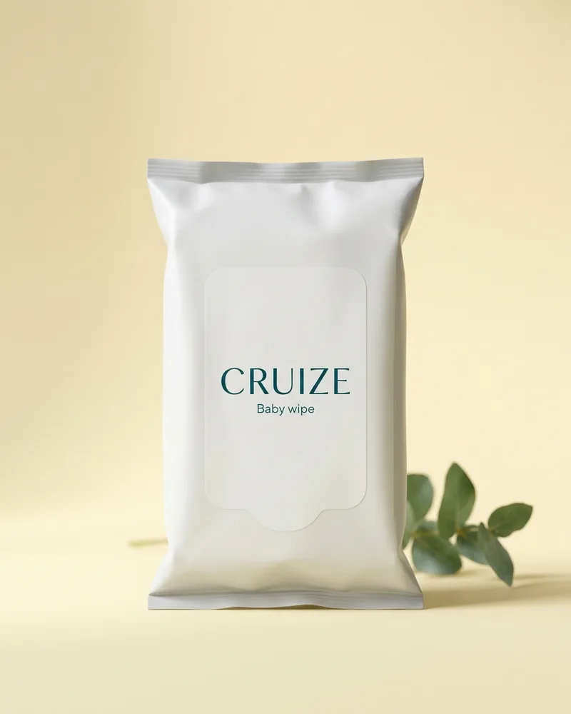 Illustrative pack for Baby Wipes Gentle, with a CRUIZE label. Not the real product or its packaging.